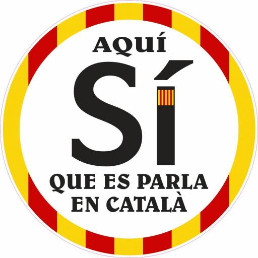 Adhesius Aquí SÍ que es parla en català 10 cm