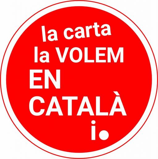 Adhesius La carta la volem en català 9 cm Vermell [0]