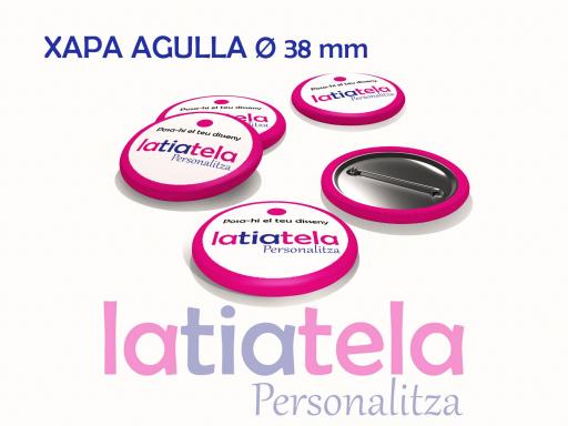 Xapa amb agulla  Ø 38 mm. Personalitzada [0]
