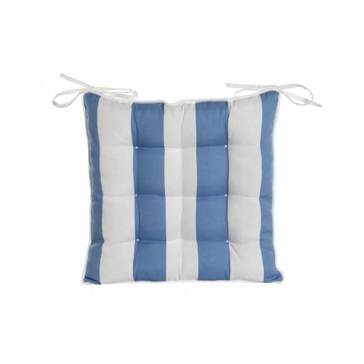 Cojín silla rayas azul