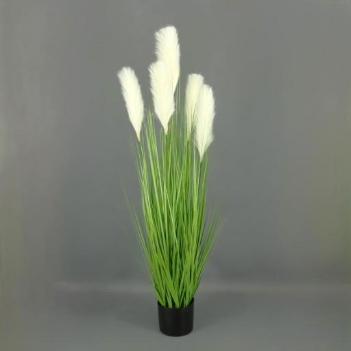  Planta artificial pampas 120 cm blanco