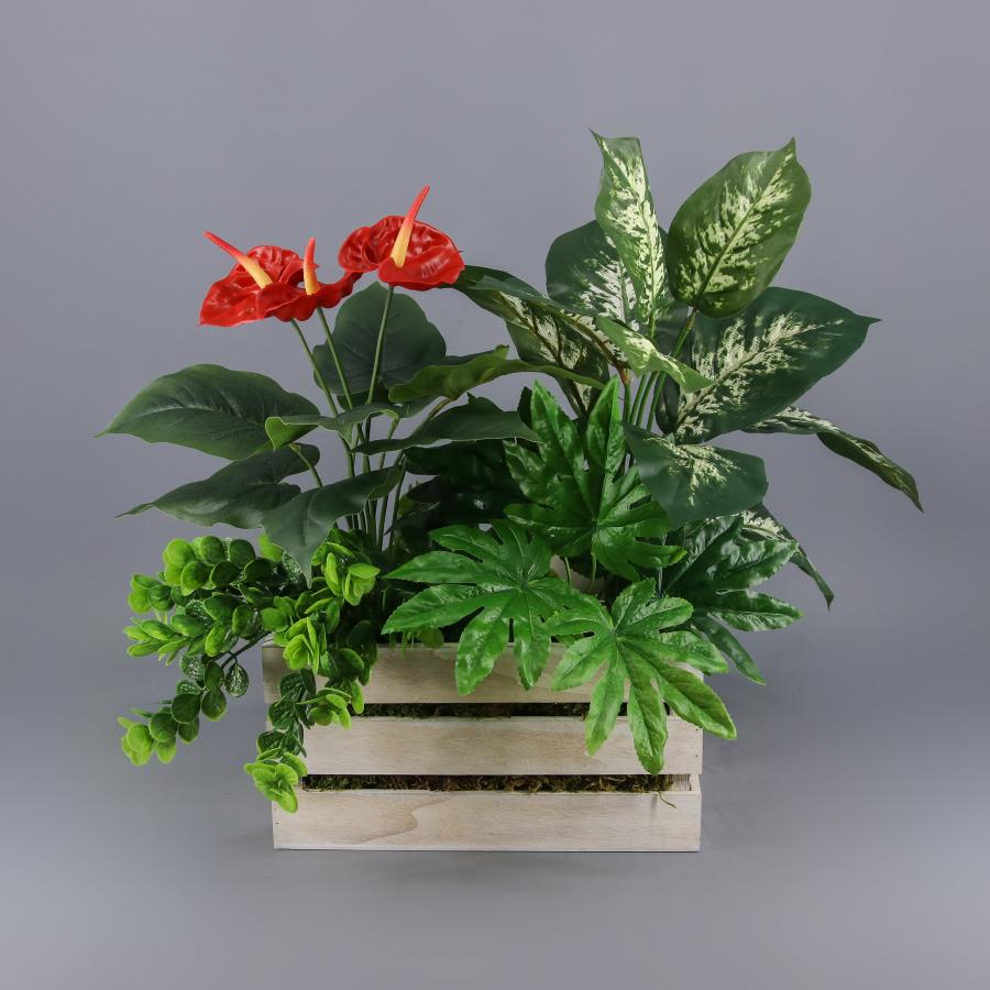 Cajón plantas artificiales