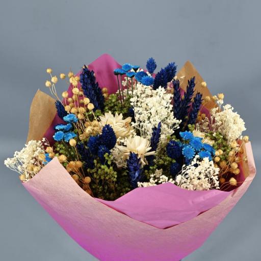 Ramo flores secas verna azul