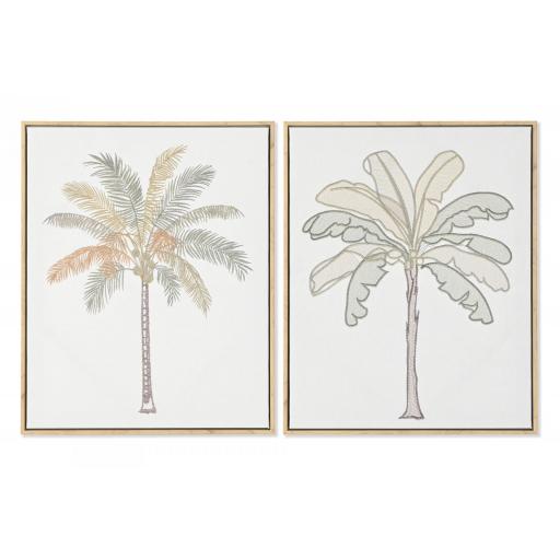Set 2 cuadros palmera lienzo