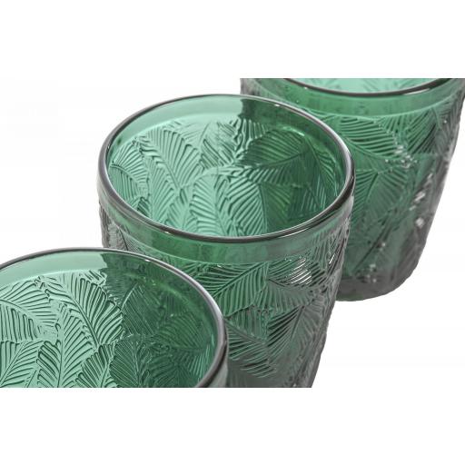 Set 6 vasos cristal con relieve hojas 300 ml [1]