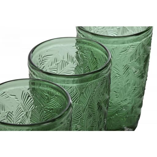 Set 6 vasos cristal con relieve hojas 370 ml [1]