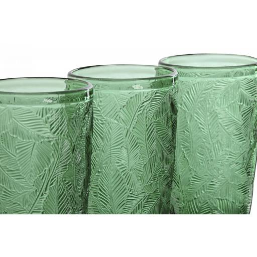 Set 6 vasos cristal con relieve hojas 370 ml [2]