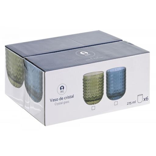 Set de 6 vasos cristal azul [3]