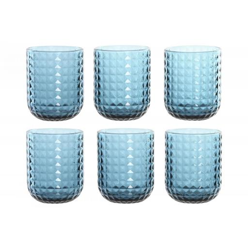 Set de 6 vasos cristal azul