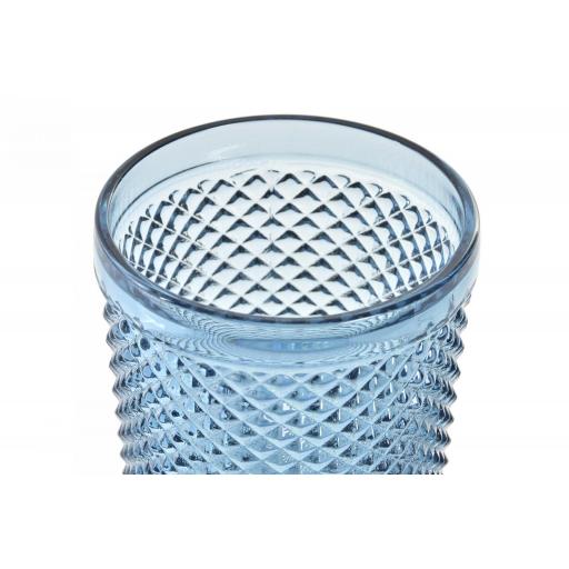Set de 6 vasos cristal relieve azul [1]