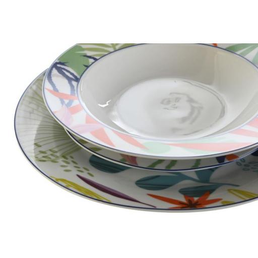 Vajilla porcelana hojas azul 18 piezas [3]