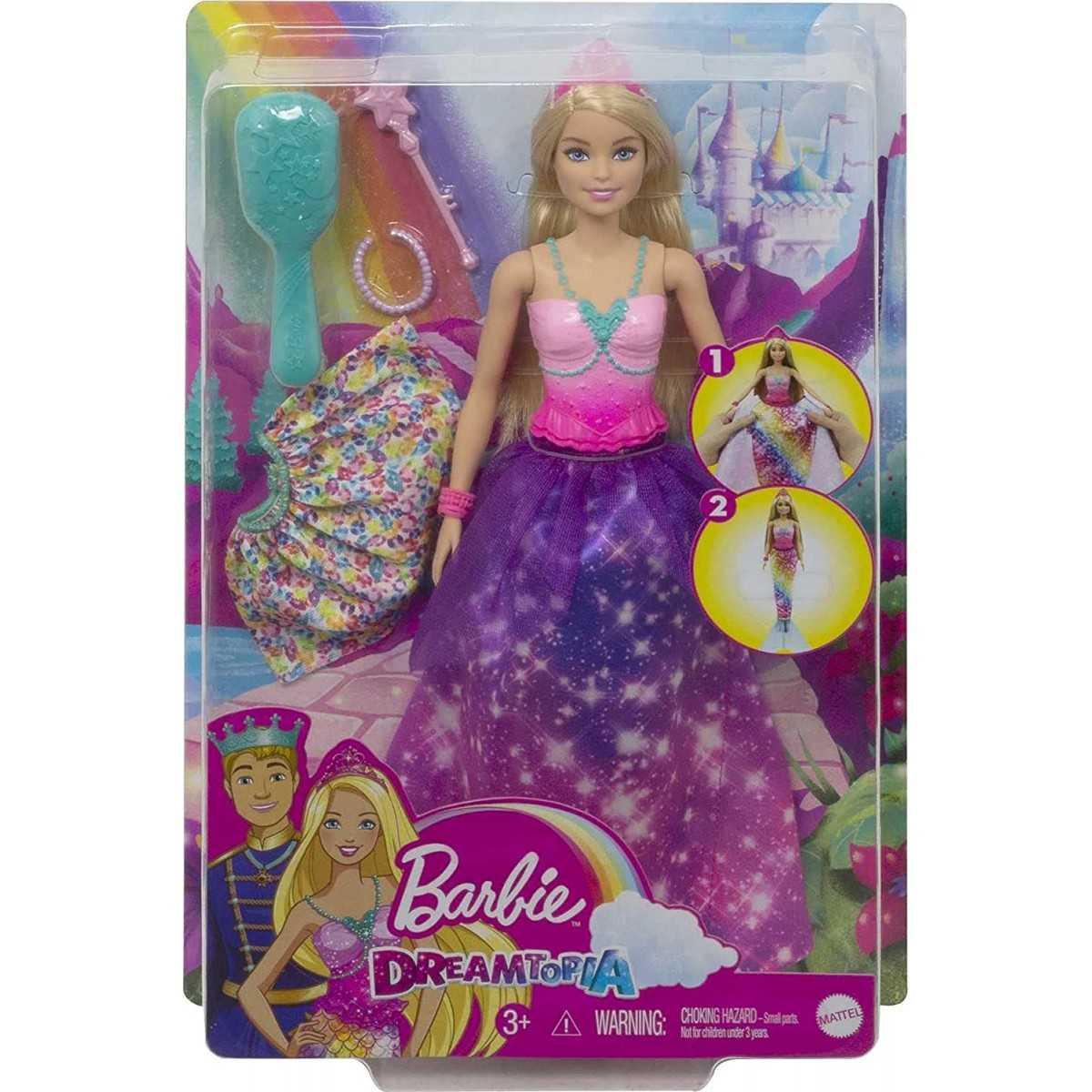 Barbie Muñeca 2 En 1 Princesa Sirena
