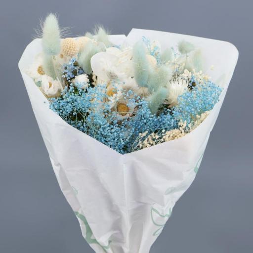 Bouquet flores secas y preservadas aqua