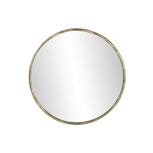 Espejo pared metal redondo dorado 80 cm [0]
