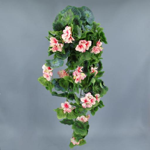 Geranio artificial colgante rosa