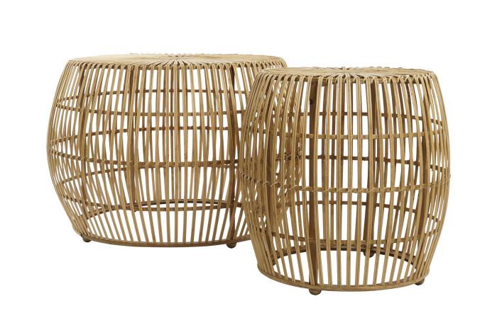 Set 2 mesas auxiliar bambú