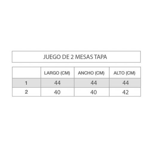Set de 2 mesas auxiliar metal blanco [1]