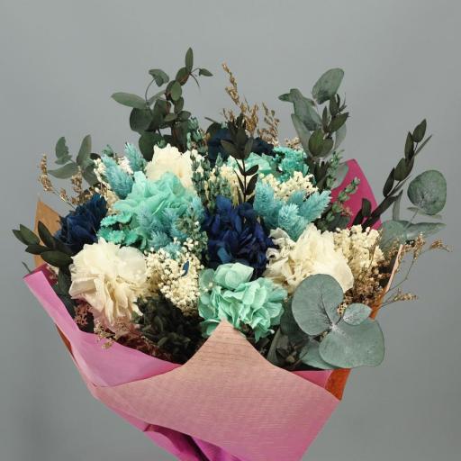 Ramo flores secas y preservadas  azul [0]