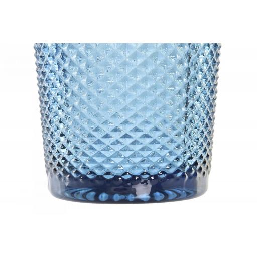 Set 6 vasos cristal con relieve azul [1]