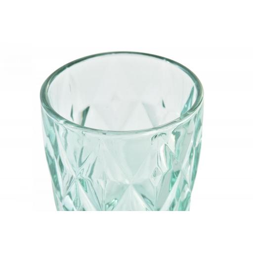 Set 6 vasos cristal con relieve 240 ml turquesa [2]
