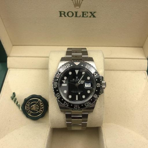 ROLEX GMT-MASTER II CERAMICA  OUT OF PRODUCTION 2009 REF 116710LN RECTANGULAR DIAL