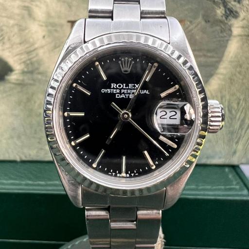 Rolex Lady 26mm black dial white gold bezel ref.69174 serial E57xxxx from 90's [0]