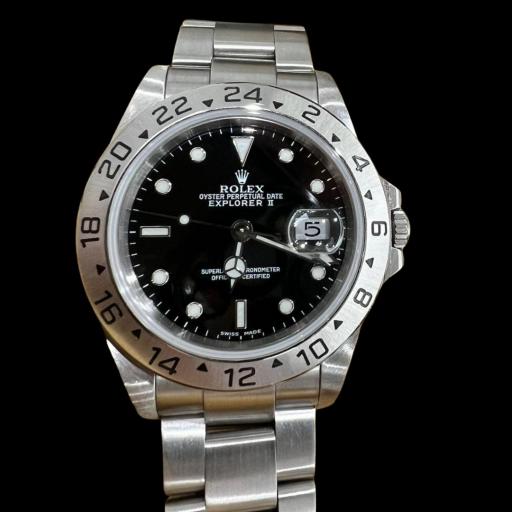 Rolex Explorer II Ref 16570 black dial - P series 40mm from 2000 with paper - never polished - like new - full set  [0]