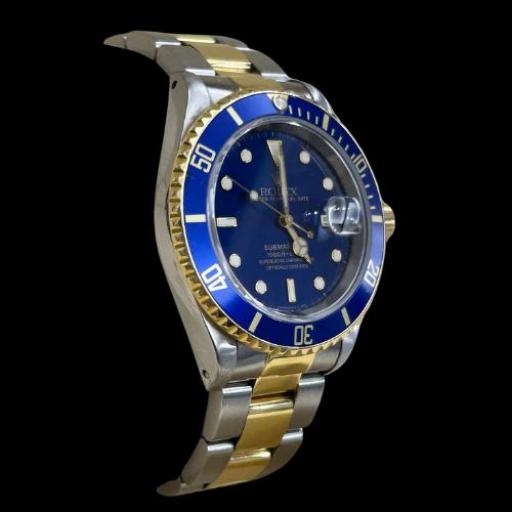 Rolex Submariner steel and gold ref.16613 blue face, discontiued from 1998 U series with box [2]