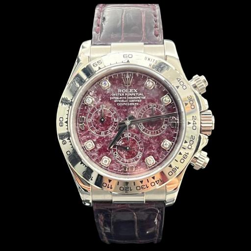 Rolex Daytona White Gold Ref: 116519 - Rare Grossular Diamonds Dial - First series from 2002 with paper serial K - Full set [0]