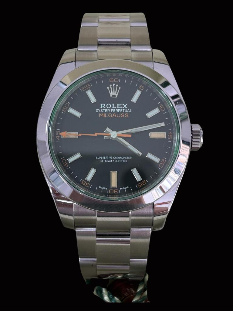 Rolex Milgauss 2021 116400GV Acero Dial Negro Cristal Verde  40mm Discontinuado.