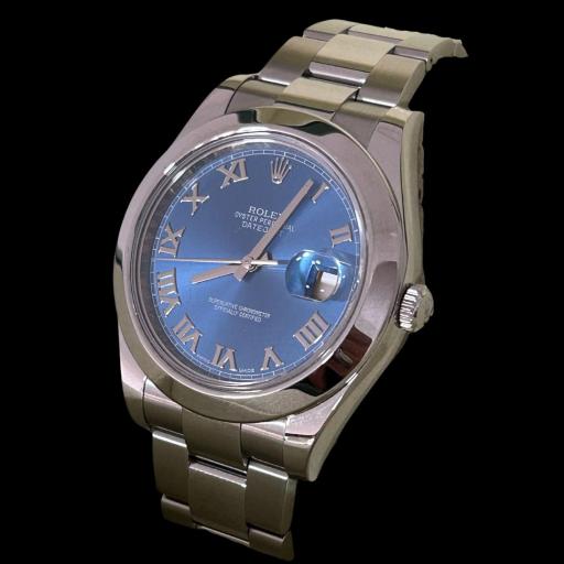 Rolex Datejust 41mm re.116300 blue roman dial from 2015 full set like new  [1]
