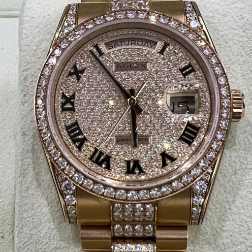 Rolex Day Date full diamonds factory ref.118338 with stickers full set from 2012 [0]