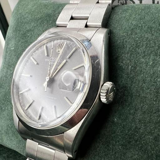 Rolex Oyster Perpetual Date Vintage 70s Reference 1500 Grey Sigma Sunburst Dial 34mm [1]