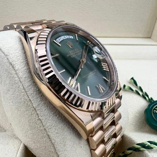 Rolex Day-Date 40mm ref.228235 Olive Green 60th Anniversary President Rose Gold FULL SET 2019  [1]