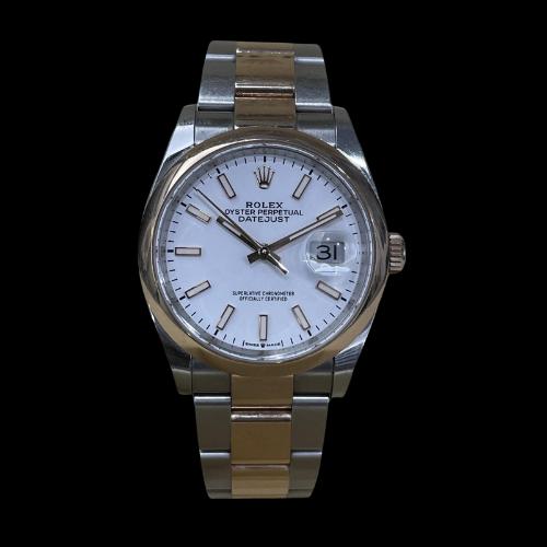 Rolex Ref: 126201- Date Just 36mm Steel and Rose Gold - White dial - Full set from 2020