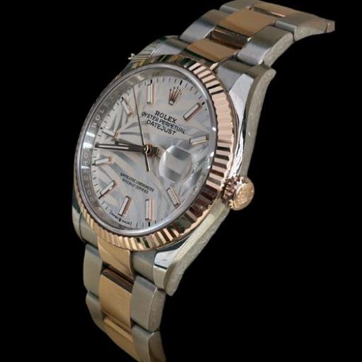 Rolex Ref: 126231- Date Just 36mm Steel and Rose Gold - Palm dial - Full set Like new from 2022 [1]