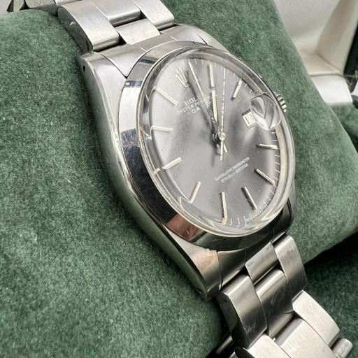 Rolex Oyster Perpetual Date Vintage 70s Reference 1500 Grey Sigma Sunburst Dial 34mm [2]