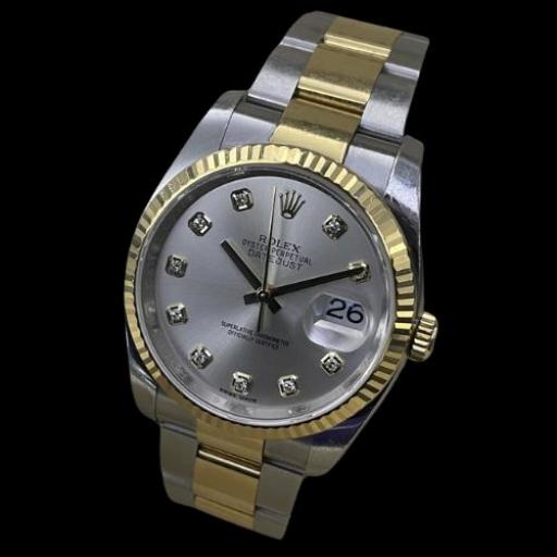 Rolex Date just steel and yellow gold ref.116233 with diamonds dial full set 2017 [2]