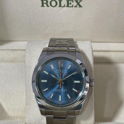 Rolex Milgauss ref.116400GV green glass blue dial like new full set from 2016 [0]