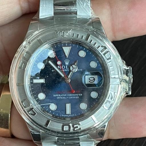  Rolex Yacht-Master 40mm Acero / Platino Blue Dial 2019 set completo.  [0]