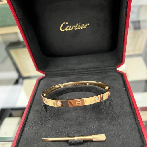 Cartier "LOVE" bangle en oro Rosa 18 Kt y diamantes  ref.RE 6563 talla 22 caja y garantía  [1]