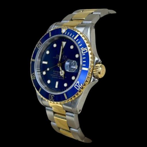 Rolex Submariner steel and gold ref.16613 blue face, discontiued from 1998 U series with box [1]
