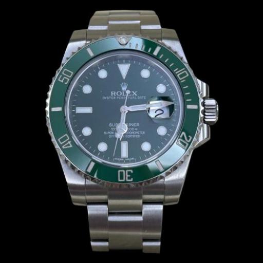 Submariner Date green face green bezel 116610LV "HULK" like new full set, DISCONTINUED model from 2015 bicolor card