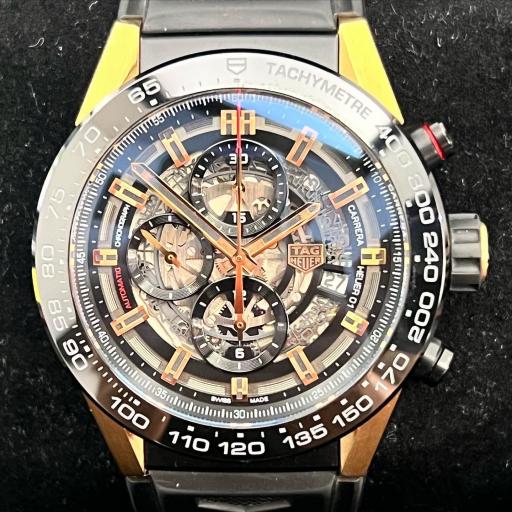 Tag Heuer Carrera Chronograph Skeleton 45mm rose gold & PVD like new ref. CAR2A5A [0]