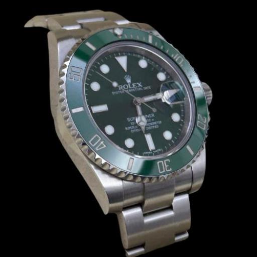 Submariner Date green face green bezel 116610LV "HULK" like new full set, DISCONTINUED model from 2015 bicolor card [1]