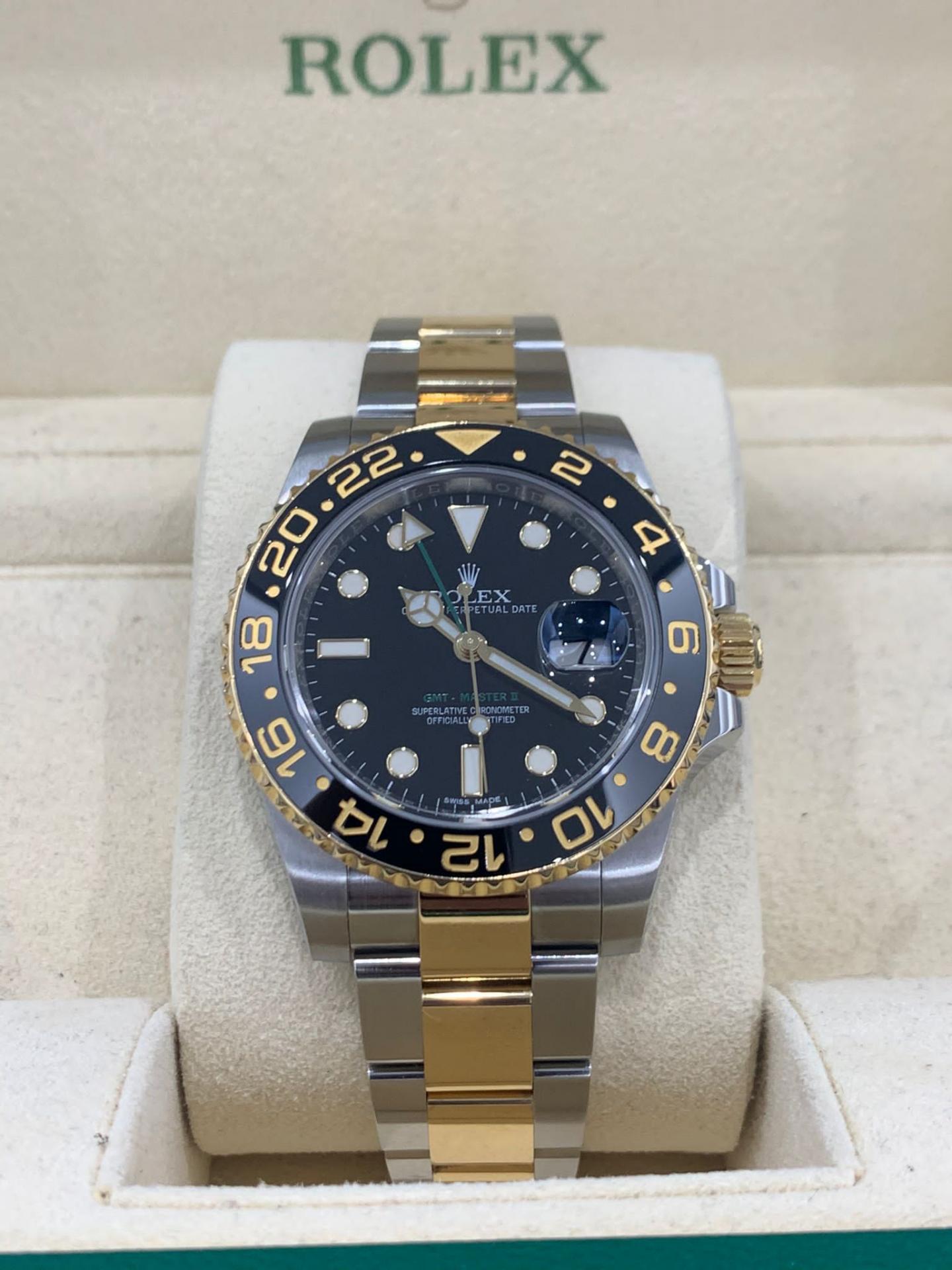Rolex GMT-Master ll steel and gold discontinued full set ref. 116713LN from 2015 like new
