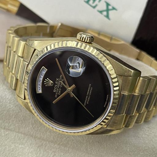 Rolex Day-Date oro Amarillo ónix Dial 36 mm serial L 1996 con Caja y documentación. [2]