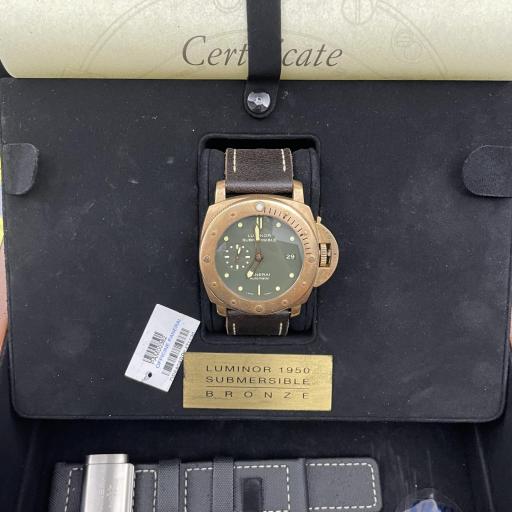 Panerai PAM00382 BRONZE FIRST EDITION limited edition 1000 pcs green dial 47mm full set 2011 plus service 2018 [3]