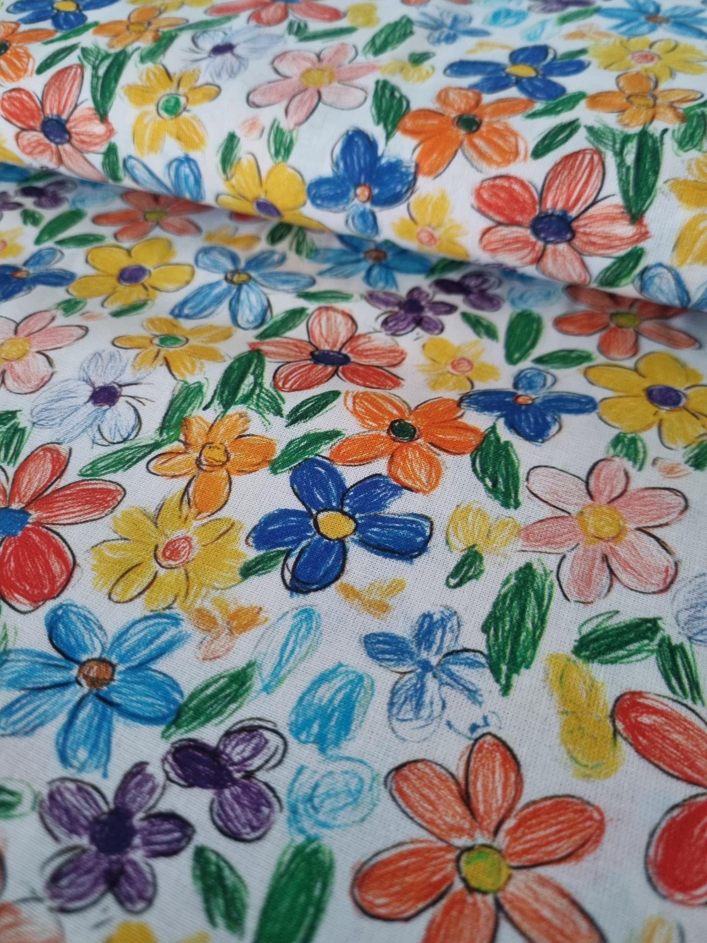 Algodon 100% organico - Crayon Margaritas