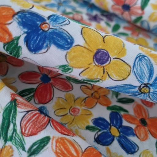 Algodon 100% organico - Crayon Margaritas [1]